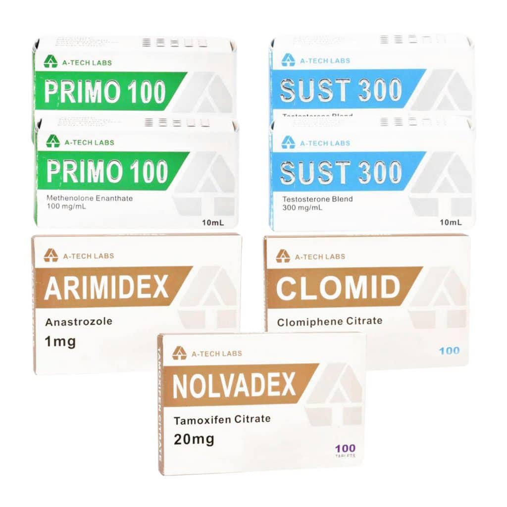 PACK MUSCLE SEC LIVELLO II (INIETTARE) A TECH LABS SUSTANON + PRIMOBOLAN + PCT (8 SETTIMANE)