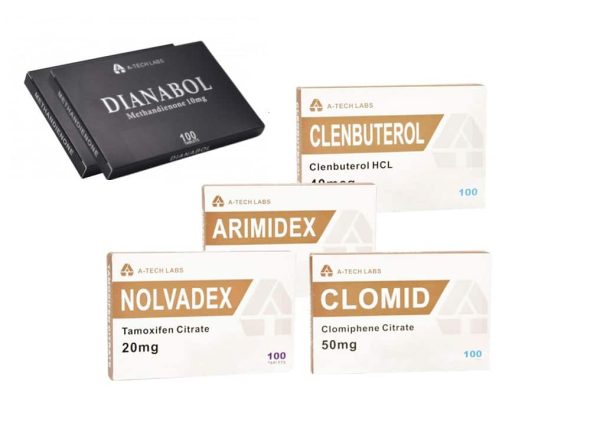 PACK MUSCLE SEC ORAL A TECH LABS DIANABOL CLENBUTEROL PCT 8 WOCHEN 1 1