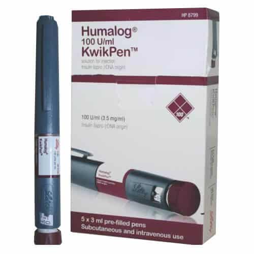 Humalog 100 KwikPen 5 canetas pré-carregadas de 3 mL Eli Lilly