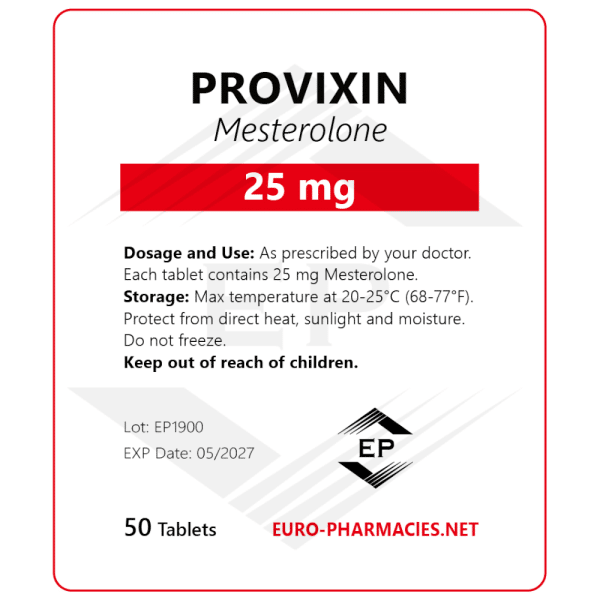 Provixin ( Proviron ) - 25mg/tab, 50 pills/bag - Euro Pharmacies