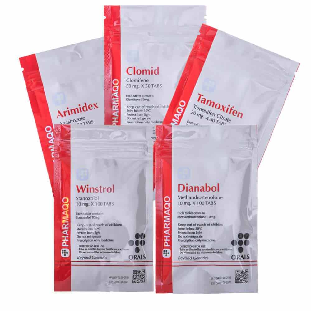 4 Pacote de ganho de massa seca oral 4 semanas Dianabol Winstrol Protections PCT Pharmaqo Labs